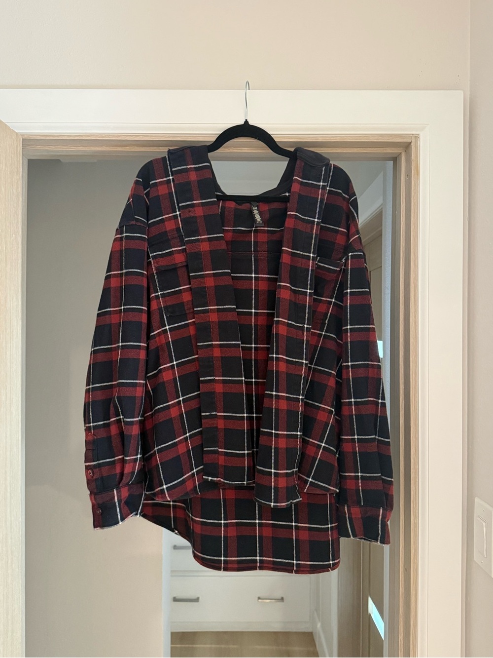 SKIMS Plaid Button-Up Shirt Jacket